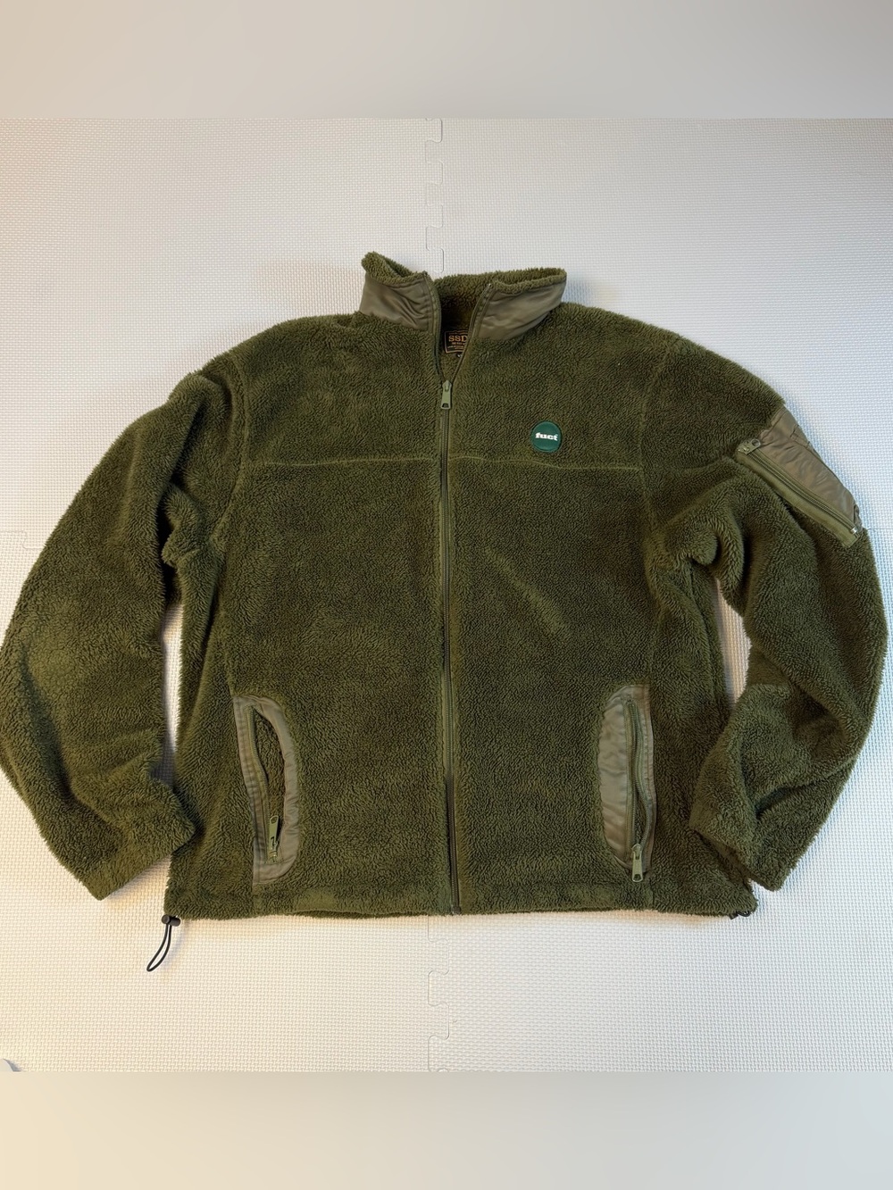 Fuct SSDD Fleece Zip-Up Jacket - Olive Green size XXL 24x26
